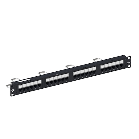 Commscope 24-PORT PATCH PANEL CAT6A110-MOD IP10 MOD BLACK, 1U760162800 UNP-6A-DM-1U-24